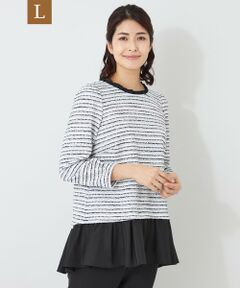 TO BE CHIC (大きいサイズ) / トゥー ビー シック (オオキイサイズ) その他トップス | 【L】MIXツイードドッキング チュニック