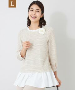 TO BE CHIC (大きいサイズ) / トゥー ビー シック (オオキイサイズ) その他トップス | 【L】MIXツイードドッキング チュニック