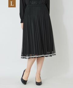 TO BE CHIC (大きいサイズ) / トゥー ビー シック (オオキイサイズ) ロング・マキシ丈スカート | 【L】配色レースプリーツ スカート