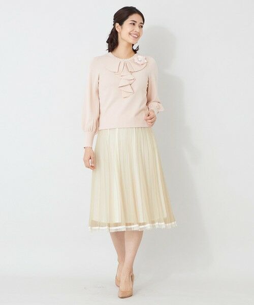 TO BE CHIC (大きいサイズ) / トゥー ビー シック (オオキイサイズ) ロング・マキシ丈スカート | 【L】配色レースプリーツ スカート | 詳細3