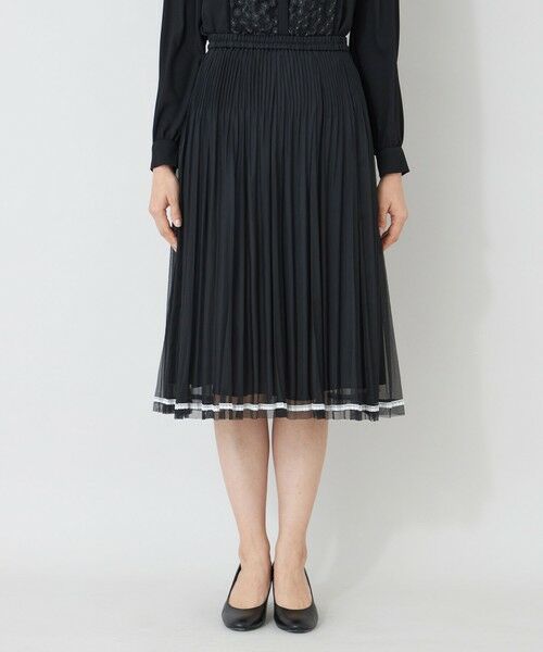 TO BE CHIC (大きいサイズ) / トゥー ビー シック (オオキイサイズ) ロング・マキシ丈スカート | 【L】配色レースプリーツ スカート | 詳細4