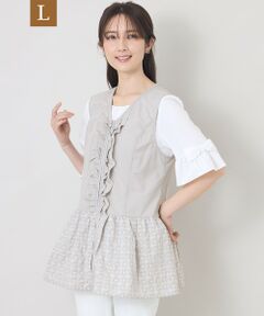 TO BE CHIC (大きいサイズ) / トゥー ビー シック (オオキイサイズ) テーラードジャケット | 【L】エンブロイダリーエレガンス ジレ