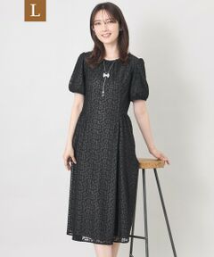 TO BE CHIC (大きいサイズ) / トゥー ビー シック (オオキイサイズ) ロング・マキシ丈ワンピース | 【L】ジャカードレース ギャザードレス