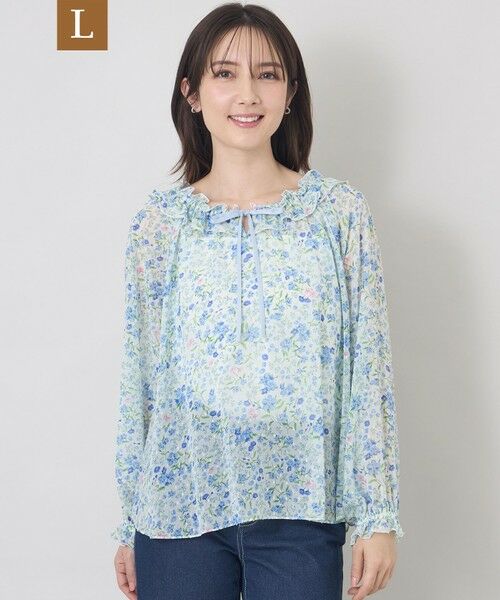 TO BE CHIC (大きいサイズ) / トゥー ビー シック (オオキイサイズ) その他トップス | 【L】プチフルール フリルブラウス（オフホワイト）