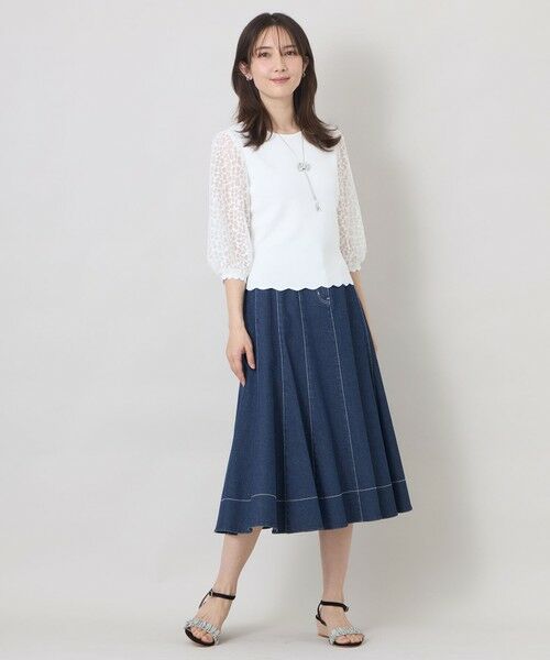 TO BE CHIC (大きいサイズ) / トゥー ビー シック (オオキイサイズ) その他トップス | 【L】ジャカードレースコンビ ニットプルオーバー | 詳細1