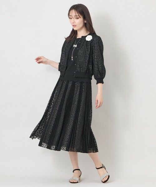 TO BE CHIC (大きいサイズ) / トゥー ビー シック (オオキイサイズ) ロング・マキシ丈スカート | 【L】ジャカードレース プリーツスカート | 詳細1