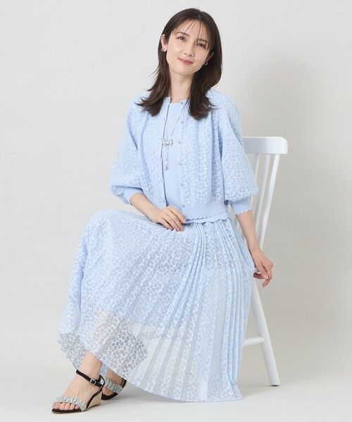 TO BE CHIC (大きいサイズ) / トゥー ビー シック (オオキイサイズ) ロング・マキシ丈スカート | 【L】ジャカードレース プリーツスカート | 詳細2