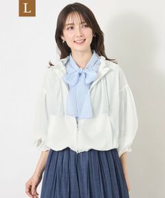 TO BE CHIC (大きいサイズ) / トゥー ビー シック (オオキイサイズ) テーラードジャケット | 【L】ラッセルエアリー フリルショートブルゾン