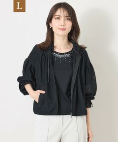 TO BE CHIC (大きいサイズ) / トゥー ビー シック (オオキイサイズ) テーラードジャケット | 【L】ラッセルエアリー フリルショートブルゾン