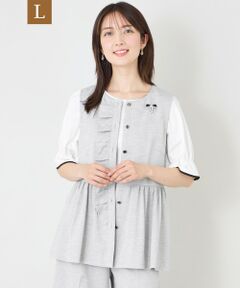 TO BE CHIC (大きいサイズ) / トゥー ビー シック (オオキイサイズ) テーラードジャケット | 【L】サマーコンフォート リュクスフリル ジレ