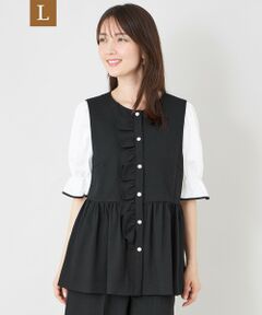 TO BE CHIC (大きいサイズ) / トゥー ビー シック (オオキイサイズ) テーラードジャケット | 【L】サマーコンフォート リュクスフリル ジレ