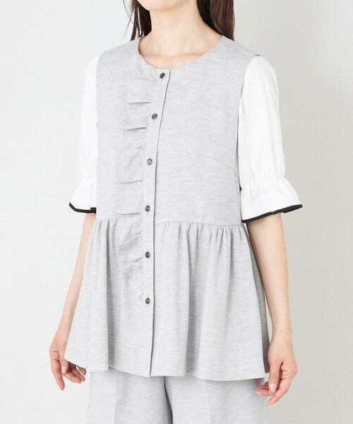 TO BE CHIC (大きいサイズ) / トゥー ビー シック (オオキイサイズ) テーラードジャケット | 【L】サマーコンフォート リュクスフリル ジレ | 詳細4