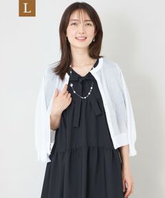 TO BE CHIC (大きいサイズ) / トゥー ビー シック (オオキイサイズ) ブルゾン | 【L】シアーギャザースリーブ カーディガン