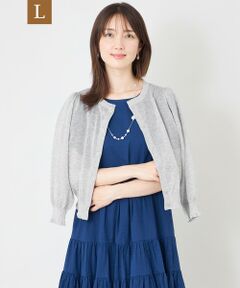 TO BE CHIC (大きいサイズ) / トゥー ビー シック (オオキイサイズ) ブルゾン | 【L】シアーギャザースリーブ カーディガン