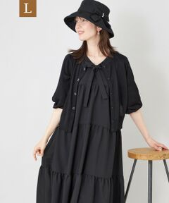 TO BE CHIC (大きいサイズ) / トゥー ビー シック (オオキイサイズ) ブルゾン | 【L】シアーギャザースリーブ カーディガン