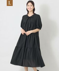 TO BE CHIC (大きいサイズ) / トゥー ビー シック (オオキイサイズ) ロング・マキシ丈ワンピース | 【L】ヴェール ティアードドレス