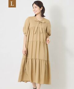 TO BE CHIC (大きいサイズ) / トゥー ビー シック (オオキイサイズ) ロング・マキシ丈ワンピース | 【L】ヴェール ティアードドレス