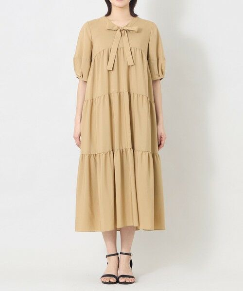 TO BE CHIC (大きいサイズ) / トゥー ビー シック (オオキイサイズ) ロング・マキシ丈ワンピース | 【L】ヴェール ティアードドレス | 詳細4