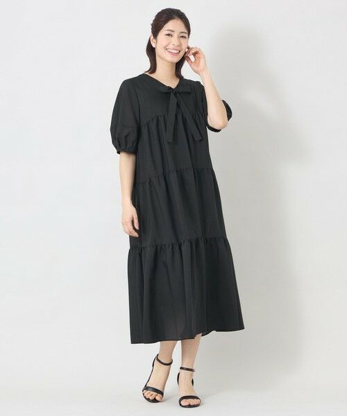 TO BE CHIC (大きいサイズ) / トゥー ビー シック (オオキイサイズ) ロング・マキシ丈ワンピース | 【L】ヴェール ティアードドレス | 詳細1