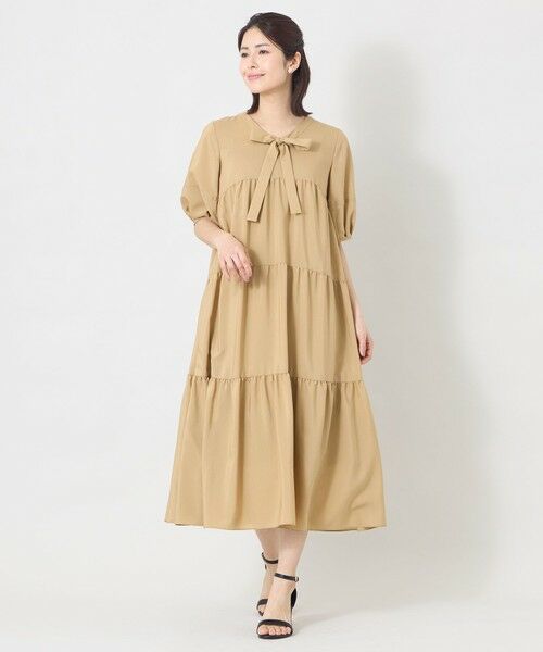 TO BE CHIC (大きいサイズ) / トゥー ビー シック (オオキイサイズ) ロング・マキシ丈ワンピース | 【L】ヴェール ティアードドレス | 詳細2