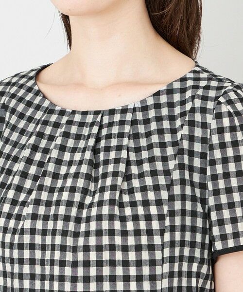 TO BE CHIC (大きいサイズ) / トゥー ビー シック (オオキイサイズ) ロング・マキシ丈ワンピース | 【L】シアーギンガム ロールネック ワンピース | 詳細6