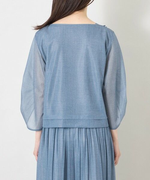 TO BE CHIC (大きいサイズ) / トゥー ビー シック (オオキイサイズ) その他トップス | 【L】デニムプリント フリルボートネックブラウス | 詳細5