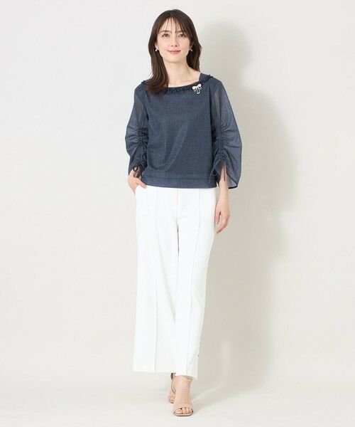 TO BE CHIC (大きいサイズ) / トゥー ビー シック (オオキイサイズ) その他トップス | 【L】デニムプリント フリルボートネックブラウス | 詳細2