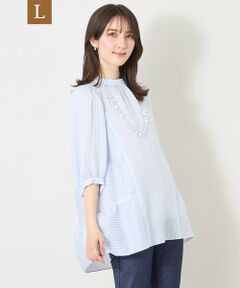 TO BE CHIC (大きいサイズ) / トゥー ビー シック (オオキイサイズ) その他トップス | 【L】シルキーサッカー ティアードチュニックブラウス