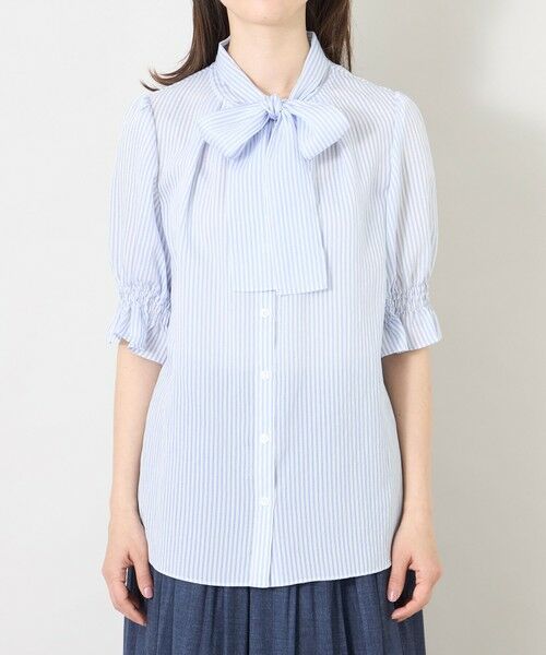 TO BE CHIC (大きいサイズ) / トゥー ビー シック (オオキイサイズ) その他トップス | 【L】シルキーサッカー ボウタイブラウス | 詳細4