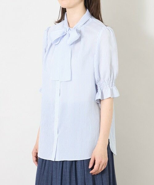 TO BE CHIC (大きいサイズ) / トゥー ビー シック (オオキイサイズ) その他トップス | 【L】シルキーサッカー ボウタイブラウス | 詳細5