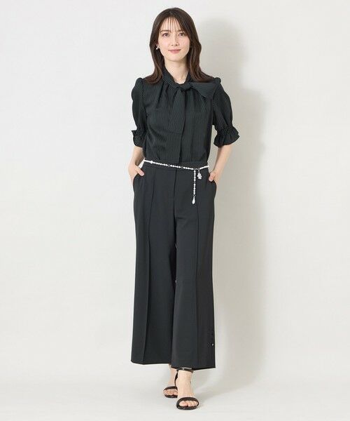 TO BE CHIC (大きいサイズ) / トゥー ビー シック (オオキイサイズ) その他トップス | 【L】シルキーサッカー ボウタイブラウス | 詳細1