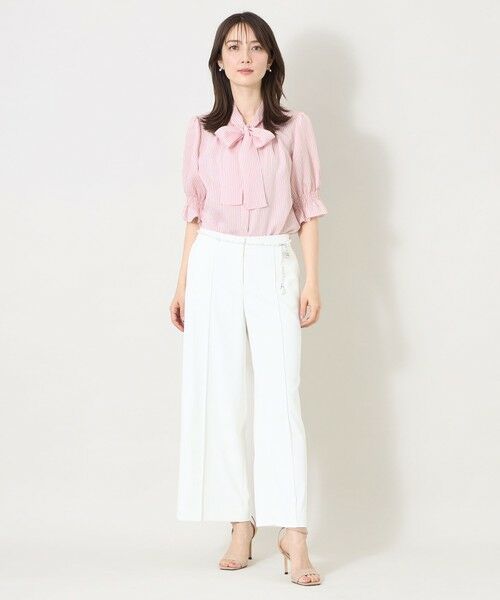 TO BE CHIC (大きいサイズ) / トゥー ビー シック (オオキイサイズ) その他トップス | 【L】シルキーサッカー ボウタイブラウス | 詳細2