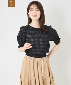 TO BE CHIC (大きいサイズ) / トゥー ビー シック (オオキイサイズ) その他トップス | 【L】シアーギンガム フロントギャザーブラウス