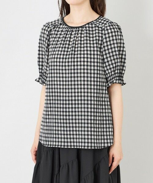 TO BE CHIC (大きいサイズ) / トゥー ビー シック (オオキイサイズ) その他トップス | 【L】シアーギンガム フロントギャザーブラウス | 詳細4