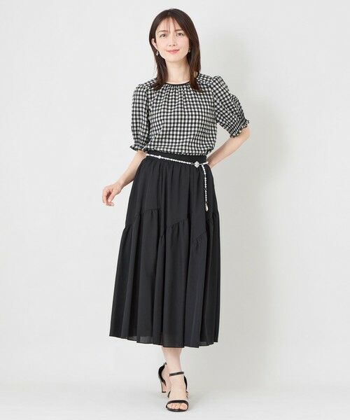 TO BE CHIC (大きいサイズ) / トゥー ビー シック (オオキイサイズ) その他トップス | 【L】シアーギンガム フロントギャザーブラウス | 詳細1