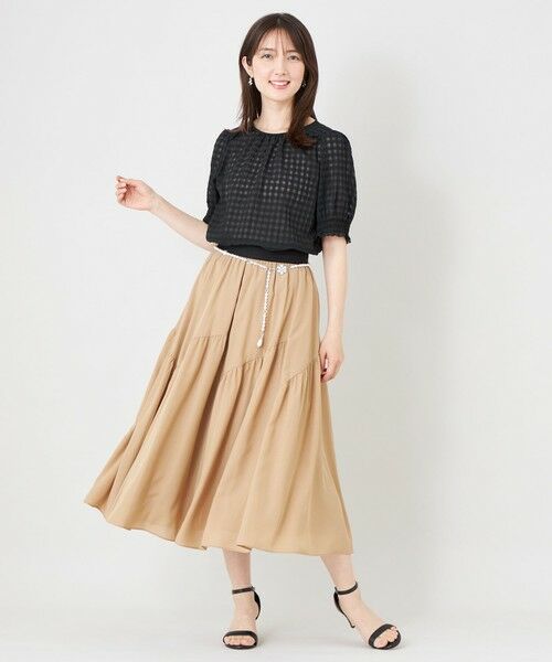 TO BE CHIC (大きいサイズ) / トゥー ビー シック (オオキイサイズ) その他トップス | 【L】シアーギンガム フロントギャザーブラウス | 詳細2