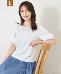 TO BE CHIC (大きいサイズ) / トゥー ビー シック (オオキイサイズ) その他トップス | 【L】ビジュー＆ホットフィックス カットソー