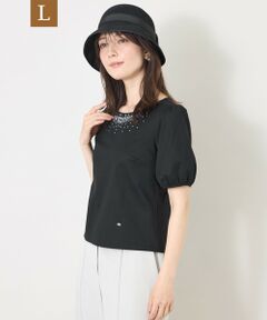 TO BE CHIC (大きいサイズ) / トゥー ビー シック (オオキイサイズ) その他トップス | 【L】ビジュー＆ホットフィックス カットソー