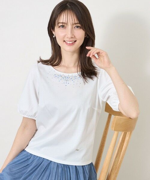 TO BE CHIC (大きいサイズ) / トゥー ビー シック (オオキイサイズ) その他トップス | 【L】ビジュー＆ホットフィックス カットソー | 詳細1