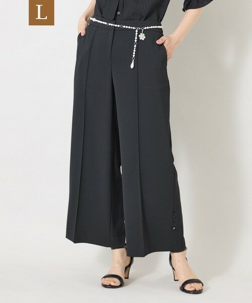 TO BE CHIC (大きいサイズ) / トゥー ビー シック (オオキイサイズ) その他パンツ | 【L】ワルツラインストーン ワイドパンツ（ブラック）