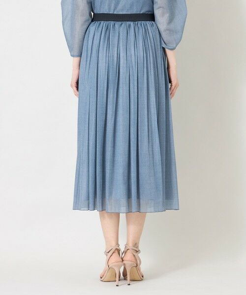 TO BE CHIC (大きいサイズ) / トゥー ビー シック (オオキイサイズ) ロング・マキシ丈スカート | 【L】デニムプリント エアリープリーツスカート | 詳細7