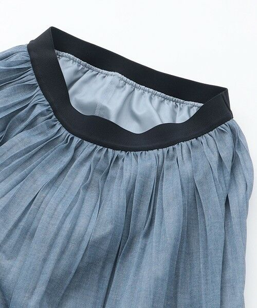 TO BE CHIC (大きいサイズ) / トゥー ビー シック (オオキイサイズ) ロング・マキシ丈スカート | 【L】デニムプリント エアリープリーツスカート | 詳細8