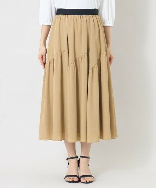 TO BE CHIC (大きいサイズ) / トゥー ビー シック (オオキイサイズ) ロング・マキシ丈スカート | 【L】ヴェールパネル スカート | 詳細4