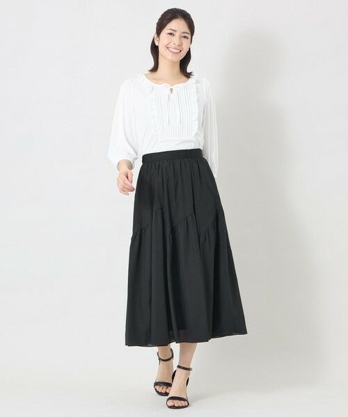 TO BE CHIC (大きいサイズ) / トゥー ビー シック (オオキイサイズ) ロング・マキシ丈スカート | 【L】ヴェールパネル スカート | 詳細1