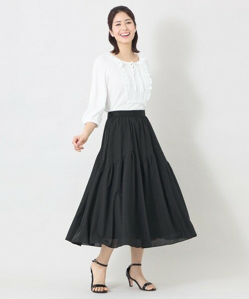 TO BE CHIC (大きいサイズ) / トゥー ビー シック (オオキイサイズ) ロング・マキシ丈スカート | 【L】ヴェールパネル スカート | 詳細2