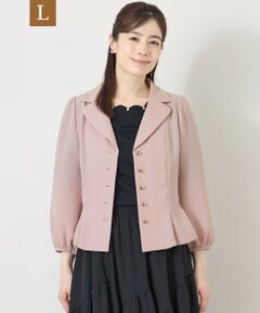 TO BE CHIC (大きいサイズ) / トゥー ビー シック (オオキイサイズ) テーラードジャケット | 【L】BOB＆PINK ショートテーラードジャケット