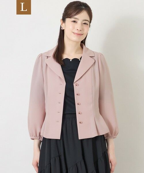 TO BE CHIC (大きいサイズ) / トゥー ビー シック (オオキイサイズ) テーラードジャケット | 【L】BOB＆PINK ショートテーラードジャケット（ピンク系2）