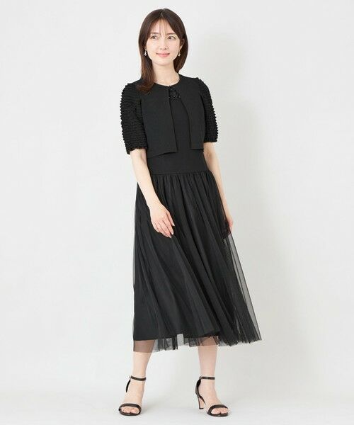 TO BE CHIC (大きいサイズ) / トゥー ビー シック (オオキイサイズ) ブルゾン | 【L】シアーフリルスリーブ ニットカーディガン | 詳細1