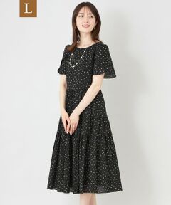 TO BE CHIC (大きいサイズ) / トゥー ビー シック (オオキイサイズ) ロング・マキシ丈ワンピース | 【L】ウェーブローン エアリーティアードドレス