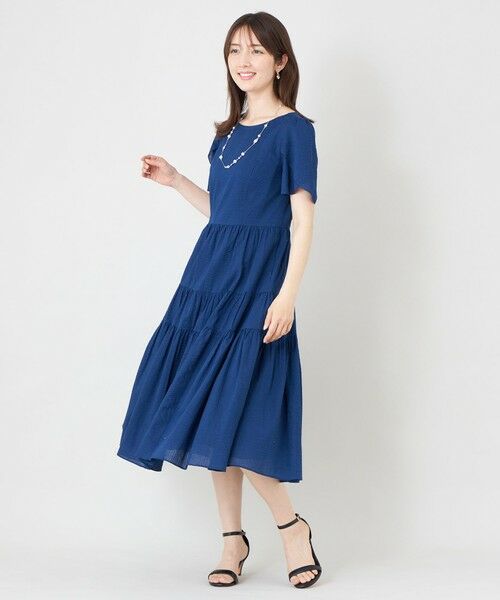 TO BE CHIC (大きいサイズ) / トゥー ビー シック (オオキイサイズ) ロング・マキシ丈ワンピース | 【L】ウェーブローン エアリーティアードドレス | 詳細3